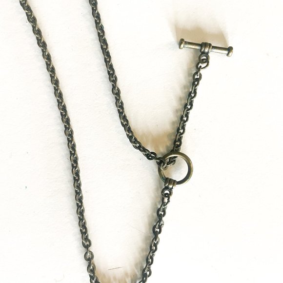 BRASS KEY Pendant Necklace with anchor clasp chain - Picture 4 of 6